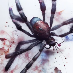 spider, insects, watercolor illustration by <agnes cecile> <Yoji Shinkawa>, natural tones, ornate and intricate detail , soft smooth lighting, soft pastel colors,