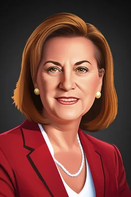POwerful Female politician with a fiery background portrait