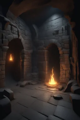 Busch painting style nightmare, Create a 3d rendering full-height image of a grim and dark scene. Ensure the final images exhibit the utmost quality, with the play of a torch-lit dungeon encompassing 4K, 8K, and 64K resolutions, with 3D rendering that manifests in photorealistic, hyperrealistic, and highly detailed representations. Employ techniques such as HDR, UHD,