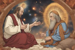 mutassad meg a szimulált valóságot, az univerzum teremtését Jézus találkoznak Dalai Lámaés Darwin