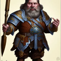 D&D character, paladin, dwarf, heavy armor, war hammer, smite