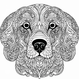 dog, realistic, coloring page, Animal, mandala, coloring book, clean line art, wildlife-inspired, kid style, happy expressions, –no sketch, color, –ar 3:4, white background, minimalistic black lines, 8k, minimal black color, low black colors, coloring page, use pure black and white colors, avoid thick black colors, thin black line art, avoid colors, perfect shape, perfect clear lines, clear edges, fill edges, exact perfect edges, not use black colors,