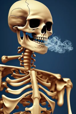 Skeleton smoking