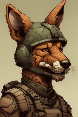 create a soldier with an animal head for me