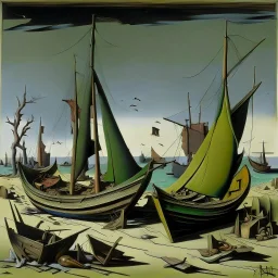 abandoned boats, Giorgio de Chirico, Yves Tanguy