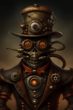 Steampunk robot evil