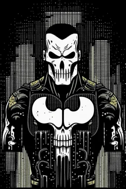 punisher sku;; in the style of Hiroshi Nagai