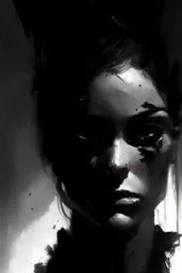 Close-up portrait of @Me with black soot on their face, dramatic lighting, sharp focus, high contrast, art by Greg Rutkowski, Agnes Cecile, and Jeremy Mann, digital painting, artstation, concept art
