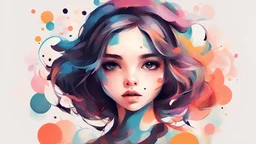 abstract cute girl art