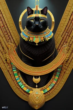 kente scene, Black Egyptian Cat, jewelry, realistic, thread, embroidery, octane render, high detail