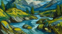 mountain river by van gogh