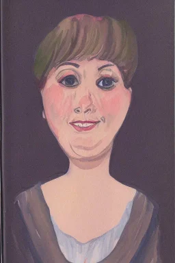 Portrait lady, full body shot, full-color medium shot style of textbook cover