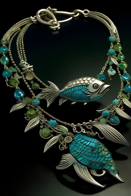 Necklace design from flying fish