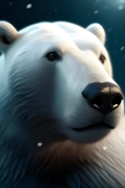 A polar bear merged with narwhale realistic