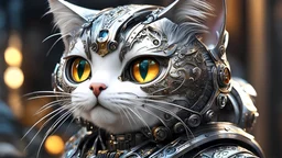 1 only use metal to make cute cats,cyborg,(intricate details),hdr,(intricate details, hyperdetailed:1.2),cinematic shot,((Masterpiece, high quality, best quality, official art, beauty and aesthetics,detailed face,detailed eyes)),