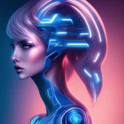 cyberblue, head, woman, portrai, tron