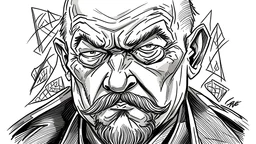 Imagem de vladimir lenin no estilo dc desenhado por Ivan Reis mostrando a cabeça do personagem