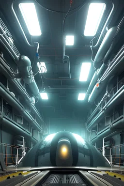 a look from the inside of a mechatronic science submarine, hyper realism, photo realism, realistic lighting, realistic color grading