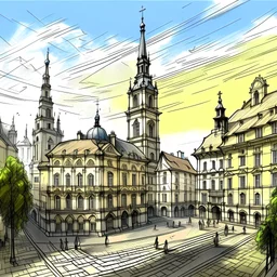 draw Lviv without high towers