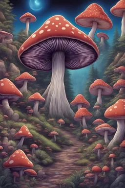 magic mushroom paradise with visual wonders