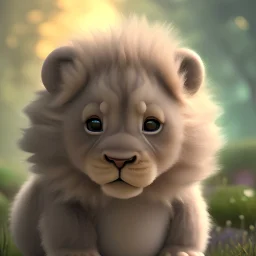 pixar art style of cute fat baby lion in natural environment, monotone color, full body, by mobeius, au naturel, hyper detailed, digital art, trending in artstation, cinematic lighting, studio quality, smooth render, unreal engine 5 rendered, octane rendered, art style by klimt and nixeu and ian sprigger and wlop and krenz cushart