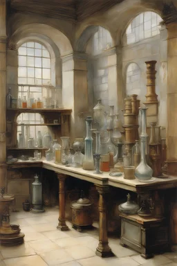 An old laboratory by alma tadema