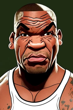 Mike Tyson American boxer ,cartoon 2d