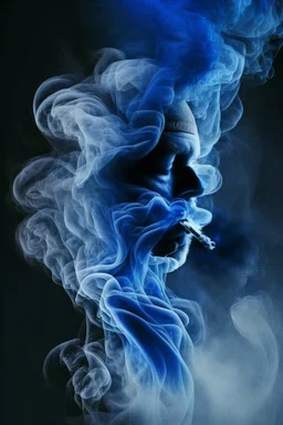 blue smoke in a shape of a smoke person smoke smoke cloud