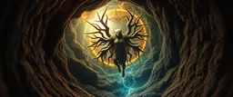close up of abraxas in the fish eye web, interdimensional portal