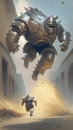 frenzied armored giant running