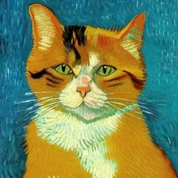 Portrait of a cat by Van Gogh