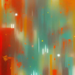  pastel colors, abstract art, plants camp, red, orange, white,