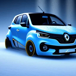 Renault Zoë, futuristic, blue, snow