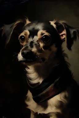 retrato de un perro al estilo de Goya