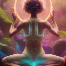 yoga artist, maze background , levitated lab equipment, 4k, Highly Detailed, Masterpiece, perfect eyes, Digital Illustration, Cinematic Lighting, Realistic, Sharp Focus, Centered, Beautifully Lit, Bioluminescent by Stanley Artgerm Lau