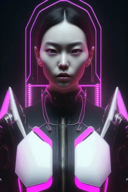 Portrait, Front image, cyberpunk Asian woman with rabbit mask, black pink color, latex dress, highly detailed, concept art, smooth, unreal engine 5, god rays, ray tracing, RTX, lumen lighting, ultra detail, volumetric lighting, 3d, finely drawn, high definition, high resolution.