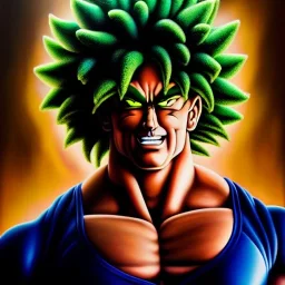 Ultra detailed fullbody Portrait in oil on canvas of Broly,extremely detailed digital painting, extremely detailed face,crystal clear Big eyes, mystical colors ,perfectly centered image, perfect composition, rim light, beautiful lighting,masterpiece,8k, stunning scene, raytracing, anatomically correct, in the style of robert e howard and Ken Kelley and Ohrai Noriyoshi and Simon Bisley and tomzj1