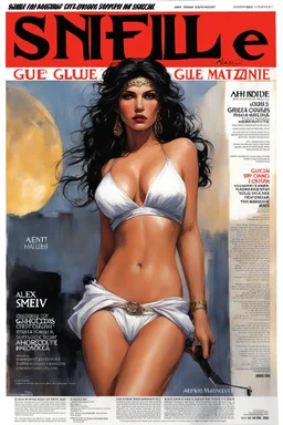 SNIFFIN’ GLUE magazine high res photo cover by Alex Maleev, special issue on greek goddess models in flesh, number 11, 50 B.C. -- guest star: Aphrodite, sponsor of this special issue; Agent provocateur