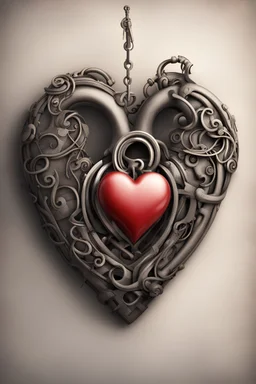 Heart, lock and key And the letter S
