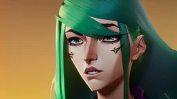 A woman who had green eyes and long blond hair that she wore in elaborate coiffures. Being known as someone at the height of fashion, prior to her disappearance, she favored wearing green and golden outfits to match her physical features.