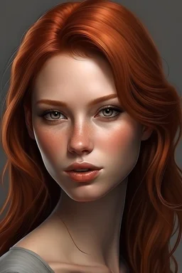 realistic beautiful redhead Woman