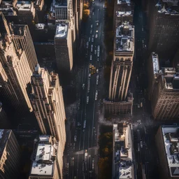 drone shot of new york, shot on Hasselblad h6d-400c, zeiss prime lens, bokeh like f/0.8, tilt-shift lens 8k, high detail, smooth render, down-light, unreal engine, prize winning