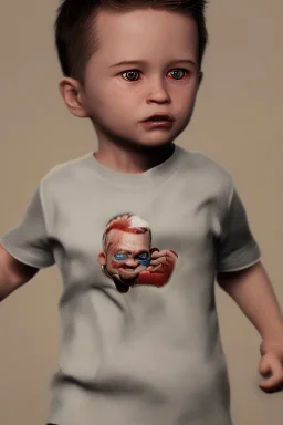 Tyler durden toddler, full body, jump, bokeh, hyper realistic