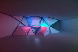 geometric installation abstract rgb 3D landscape