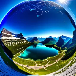 Glacier National Park, Montana,aerial view,extremely detailed digital painting, high resolution,8k, realistic, beautiful, volumetric lighting, mystical colors ,perfectly centered image, perfect composition, rim light, beautiful lighting,masterpiece, stunning scene, raytracing, anatomically correct, in the style Van Gogh and robert e howard and Ken Kelley and Ohrai Noriyoshi and Simon Bisley and tomzj1.