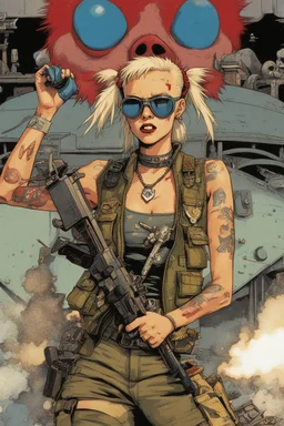 Tank Girl in her iconic scene