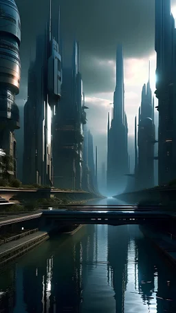 sci fi city, calming environment