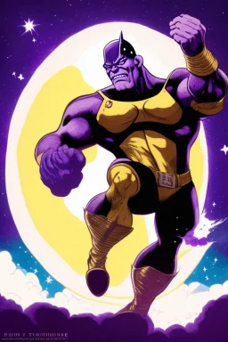 The mighty Thanos throwing the moon