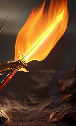 full art fire sword with background