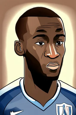 Moussa Diaby French football player ,cartoon 2d